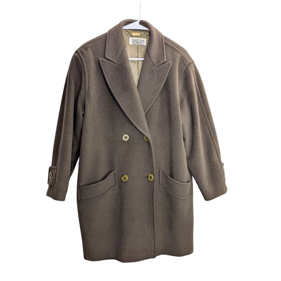 Caroline Rohmer Petite Olive Green Wool and Cashmere Coat - Picture 1 of 7